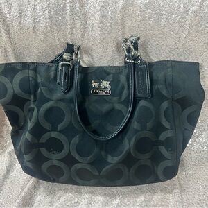 Coach Black Signature Tote